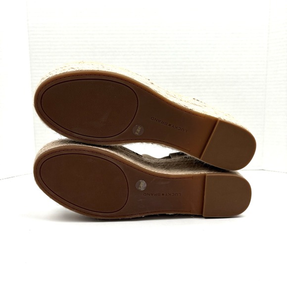 Lucky Brand Audrinah Women Size 9.5 Beige Espadrille Wedge Boho Festival Indie - Picture 8 of 9